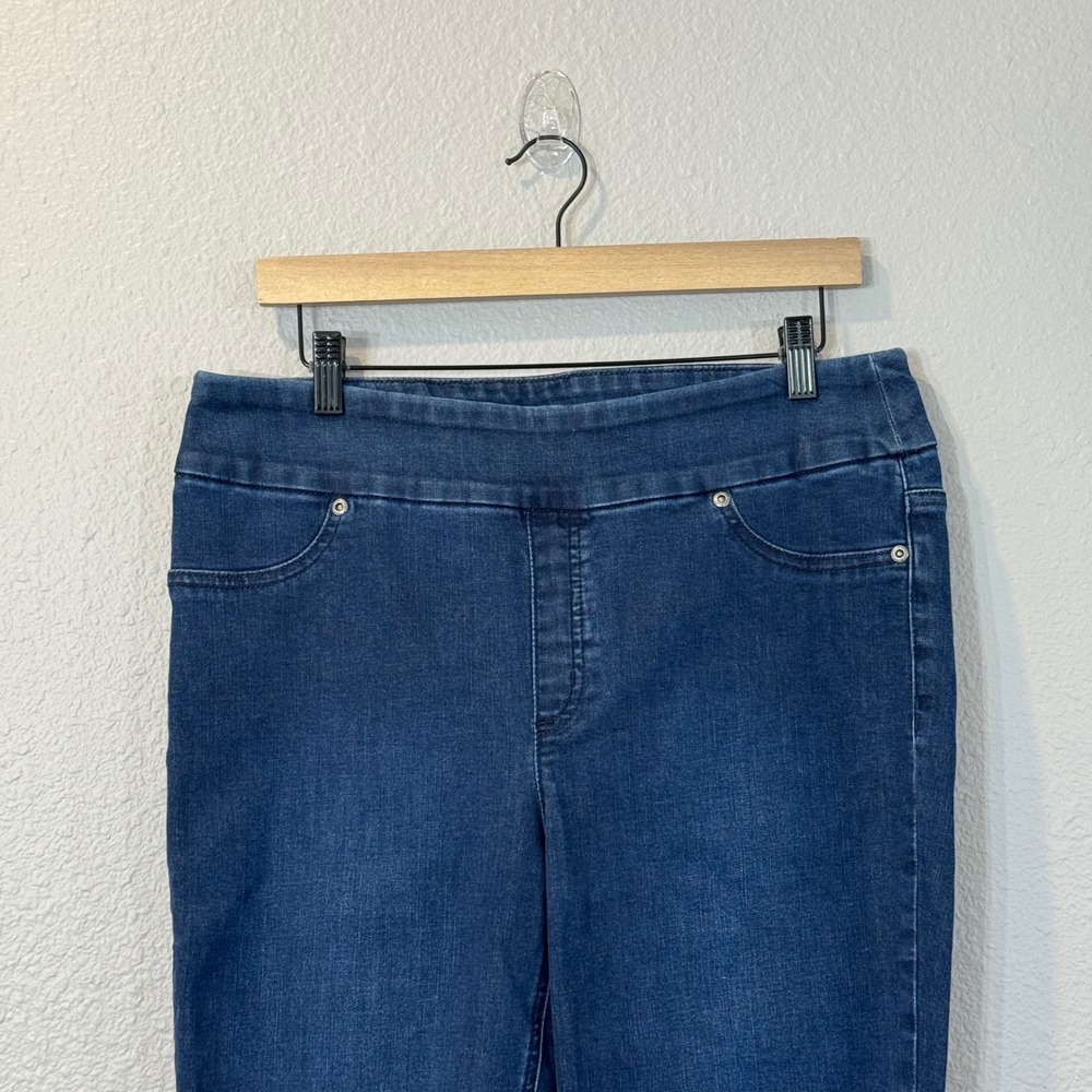 Chico's Perfect Stretch Women's Size 1.5R M/10 Dark Wash Soft Pull On Jeggings - Picture 10 of 10